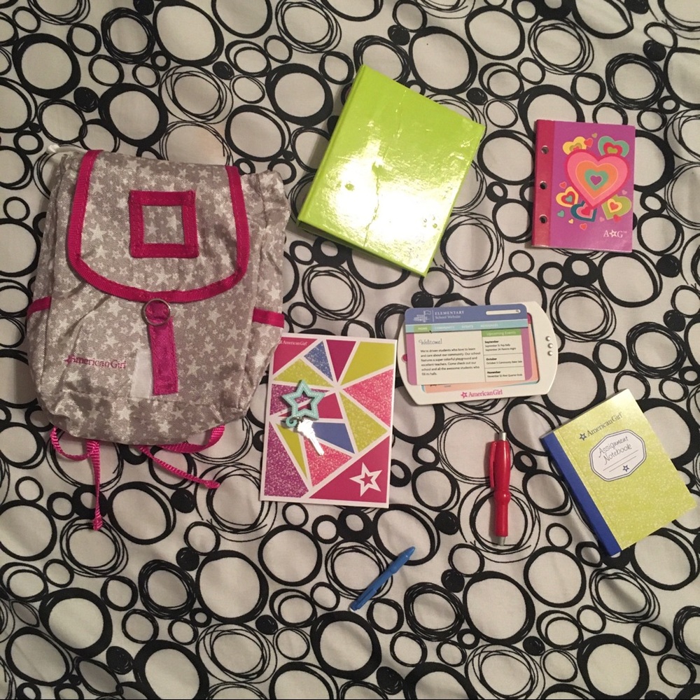 American girl doll backpack and school accessories 18inch doll